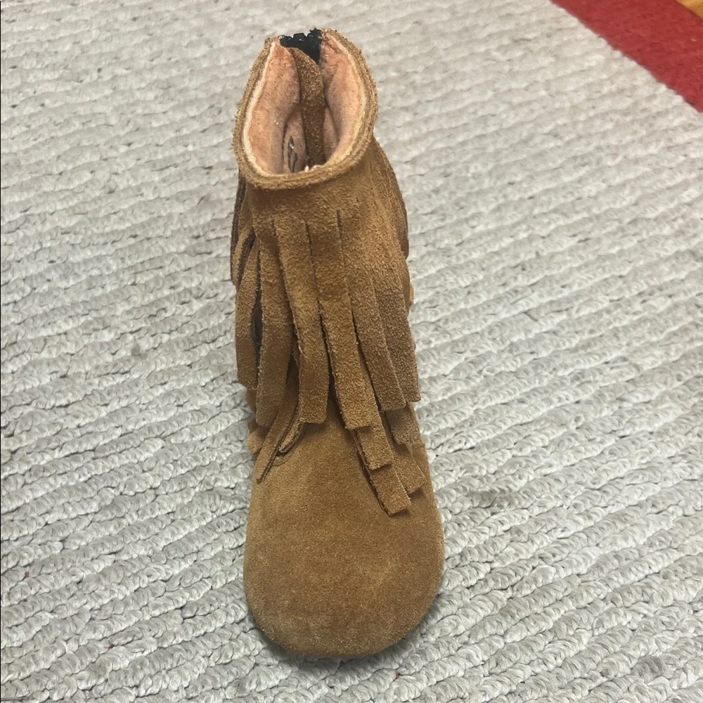 Monkey Feet Tan Suede Baby Shoes- size 18-24m